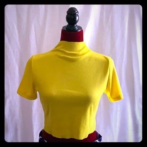 YELLO RIBBED CROP TOP